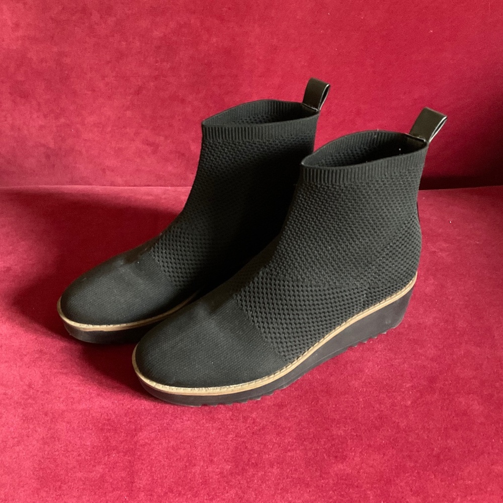 Bandolino Black Mesh Wedge Bootie